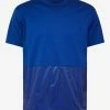 New π Moncler Blue Nylon Panel T-Shirt π 2 Moncler Blue Nylon Panel T-Shirt
