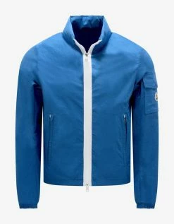 Moncler Clothing Brize Blue Ripstop Cotton Jacket