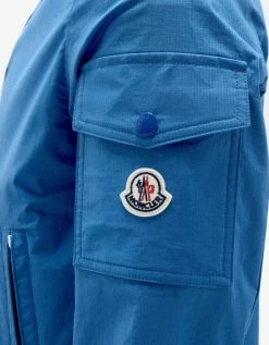 Moncler Clothing Brize Blue Ripstop Cotton Jacket