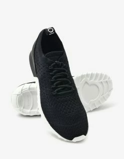 Moncler Emilien Black Stretch-knit Trainers