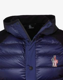 Moncler Grenoble Black & Blue Hooded Fleece Sweatshirt Clothing
