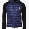 Moncler Grenoble Black & Blue Hooded Fleece Sweatshirt Clothing