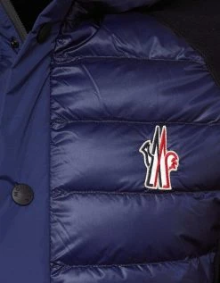 Moncler Grenoble Black & Blue Hooded Fleece Sweatshirt Clothing