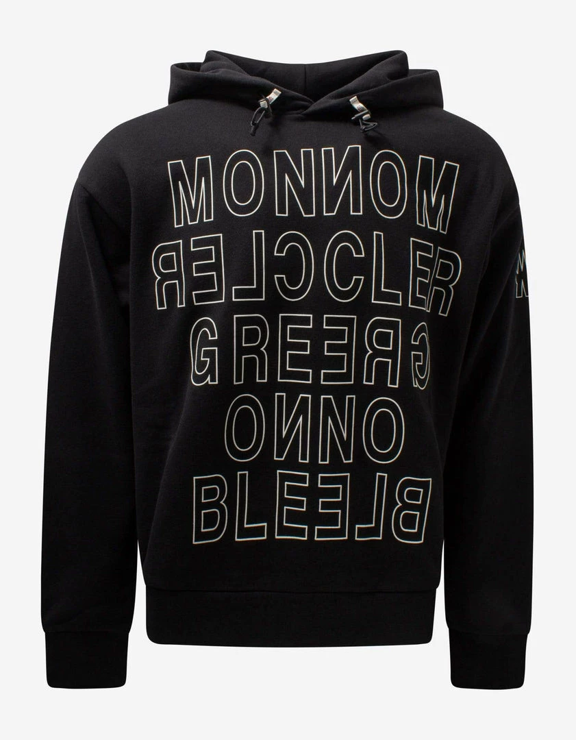 Top 10 ✔️ Moncler Grenoble Black Mirrored Logo Print Hoodie Clothing ⌛ 3 Moncler Grenoble Black Mirrored Logo Print Hoodie Clothing