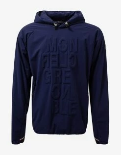 Moncler Grenoble Clothing Blue Nylon-Blend Logo Hoodie