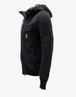 Cheapest 🧨 Moncler Grenoble Dark Grey Nylon Panel Cardigan ⌛ 9 Moncler Grenoble Dark Grey Nylon Panel Cardigan