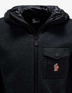 Cheapest 🧨 Moncler Grenoble Dark Grey Nylon Panel Cardigan ⌛ 10 Moncler Grenoble Dark Grey Nylon Panel Cardigan