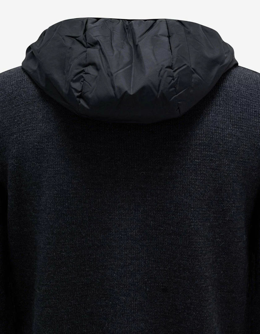 Cheapest 🧨 Moncler Grenoble Dark Grey Nylon Panel Cardigan ⌛ 7 Moncler Grenoble Dark Grey Nylon Panel Cardigan