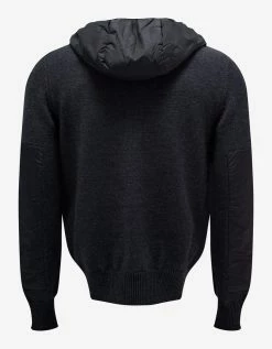 Moncler Grenoble Dark Grey Nylon Panel Cardigan