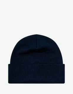 Moncler Grenoble Navy Blue Logo Wool Beanie Hat Accessories