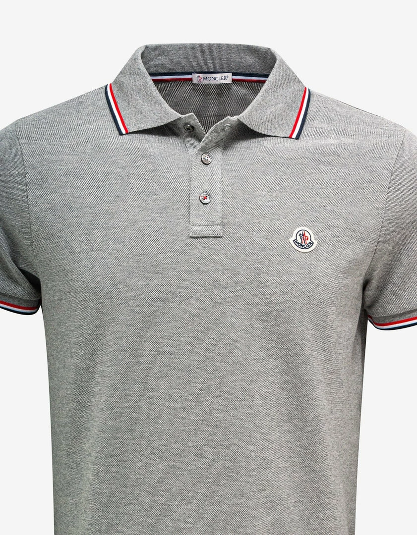 Brand new ๐คฉ Moncler Grey Tricolour Trim Polo T-Shirt Clothing โ 5 Moncler Grey Tricolour Trim Polo T-Shirt Clothing