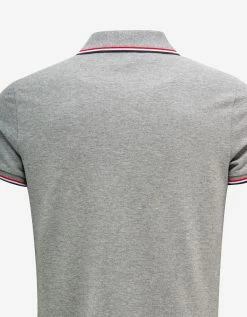 Brand new ๐คฉ Moncler Grey Tricolour Trim Polo T-Shirt Clothing โ 9 Moncler Grey Tricolour Trim Polo T-Shirt Clothing