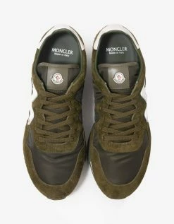 Moncler Herald Khaki Suede & Nylon Trainers