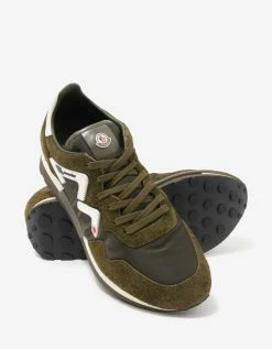 Moncler Herald Khaki Suede & Nylon Trainers