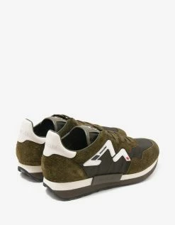 Moncler Herald Khaki Suede & Nylon Trainers