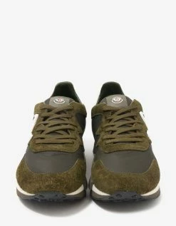 Moncler Herald Khaki Suede & Nylon Trainers