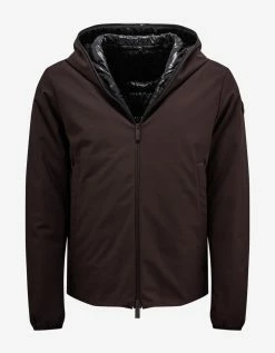 Moncler Coats And Jackets Lioret Maroon Nylon Down Jacket