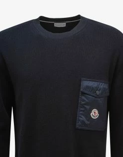 Cheap 🌟 Moncler Clothing Navy Blue Chest Pocket Sweater 💯 9 Moncler Clothing Navy Blue Chest Pocket Sweater