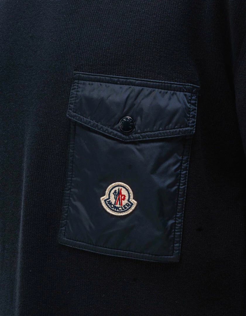 Cheap 🌟 Moncler Clothing Navy Blue Chest Pocket Sweater 💯 6 Moncler Clothing Navy Blue Chest Pocket Sweater