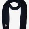 Moncler Accessories Navy Blue Logo Scarf