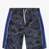 Moncler Navy Blue Paisley Print Swim Shorts Clothing