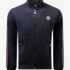 Moncler Navy Blue Tricolour Trim Track Jacket