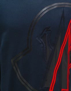 Moncler Clothing Night Blue Maxi Logo Sweatshirt