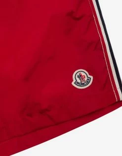 Moncler Clothing Red Tricolour Seam Swim Shorts