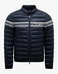 Moncler Clothing Renald Navy Blue Nylon Down Jacket