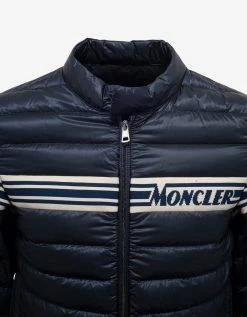 Moncler Clothing Renald Navy Blue Nylon Down Jacket