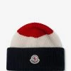 Moncler Accessories Tricolour Logo Beanie Hat