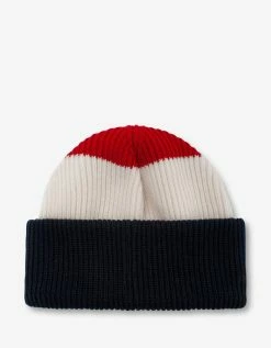 Moncler Accessories Tricolour Logo Beanie Hat