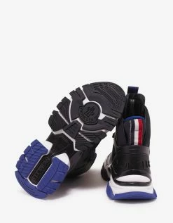 Moncler Tristan Black Leather & Mesh High Top Trainers