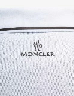 Moncler White Logo Patch Polo T-Shirt