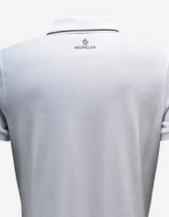 Moncler White Logo Patch Polo T-Shirt