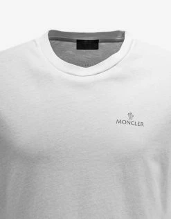 Moncler White Reflex Logo Print T-Shirt
