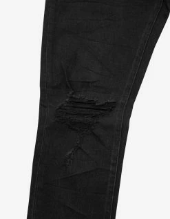 Neuw Rebel Skinny Friction Distressed Black Jeans
