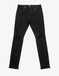 Neuw Rebel Skinny Friction Distressed Black Jeans