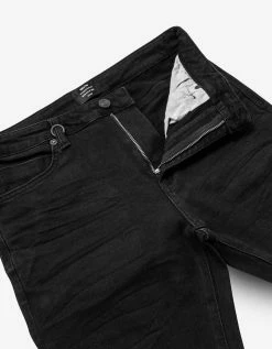 Neuw Rebel Skinny Friction Distressed Black Jeans