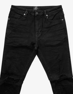 Neuw Rebel Skinny Friction Distressed Black Jeans