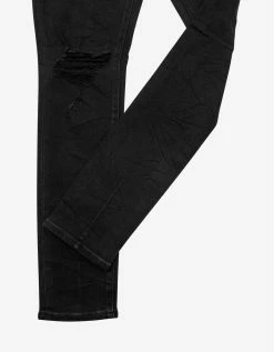 Neuw Rebel Skinny Friction Distressed Black Jeans