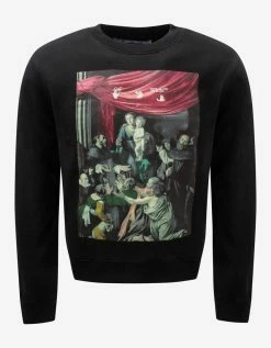 Off-White C/o Virgil Abloh Black Caravaggio Painting Sweatshirt Clothing