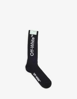 Off-White C/o Virgil Abloh Black Diagonals Mid Length Socks