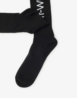 Off-White C/o Virgil Abloh Black Diagonals Mid Length Socks