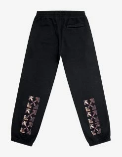 Off-White C/o Virgil Abloh Black Sprayed Caravaggio Print Sweat Pants Clothing