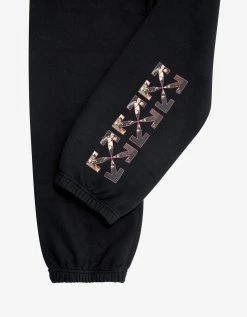 Off-White C/o Virgil Abloh Black Sprayed Caravaggio Print Sweat Pants Clothing