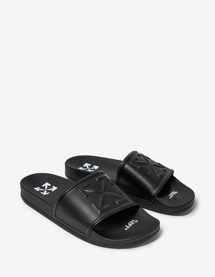 Promo ๐งจ Off-White C/o Virgil Abloh Black Arrow Pool Slide ๐ฉด Sandals ๐งจ 3 Off-White C/o Virgil Abloh Black Arrow Pool Slide Sandals
