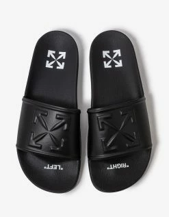 Promo ๐งจ Off-White C/o Virgil Abloh Black Arrow Pool Slide ๐ฉด Sandals ๐งจ 12 Off-White C/o Virgil Abloh Black Arrow Pool Slide Sandals