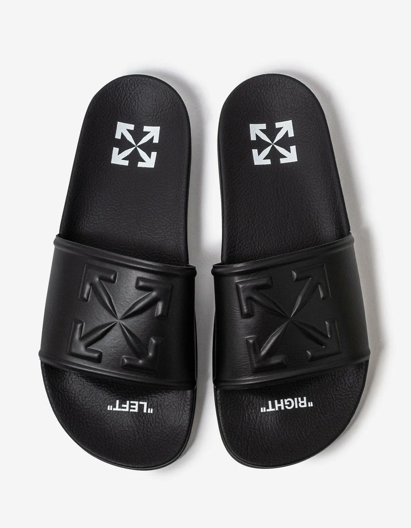 Promo ๐งจ Off-White C/o Virgil Abloh Black Arrow Pool Slide ๐ฉด Sandals ๐งจ 6 Off-White C/o Virgil Abloh Black Arrow Pool Slide Sandals
