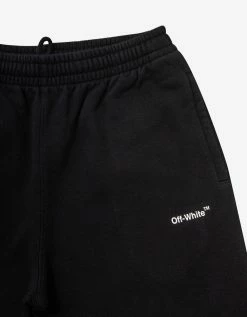 Off-White C/o Virgil Abloh Black Diag Helvetica Sweat Shorts Clothing